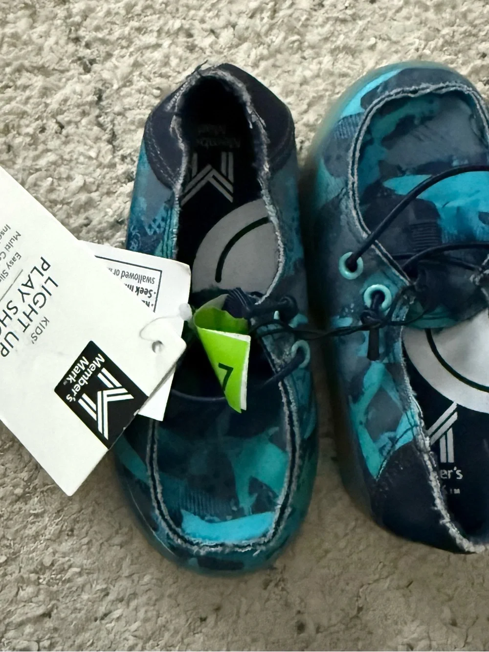 Teal & Navy Kids Light-Up Play Shoes